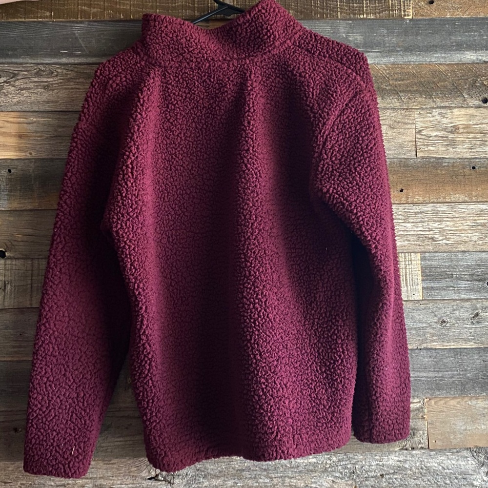 VS PINK maroon sherpa sweatshirt - Picture 2 of 5